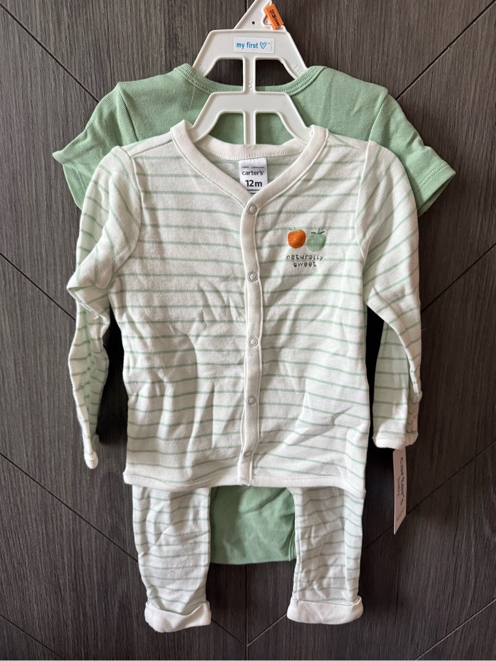 Carter's 2-Piece Home Grown Green Striped Baby Set